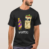 W-rappers Funny Food Pun Dark BG T-shirt (Voorkant)