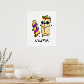 W-rappers Funny Food Pun Poster (Keuken)