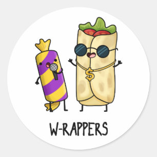 W-rappers Funny Food Pun Ronde Sticker