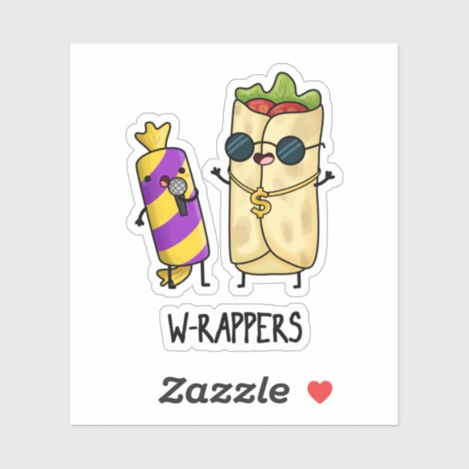 W-rappers Funny Food Pun Sticker (Vel)