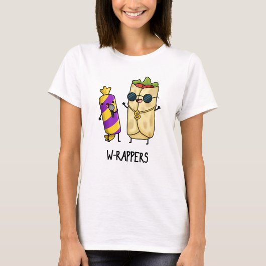 W-rappers Funny Food Pun T-shirt (Voorkant)