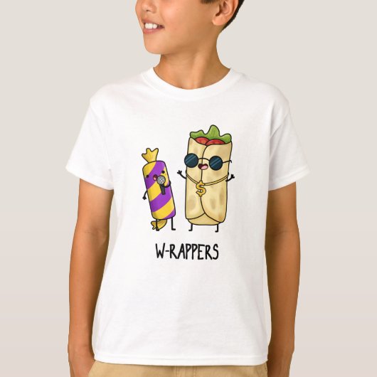 W-rappers Funny Food Pun T-shirt (Voorkant)