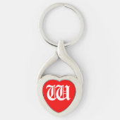 "W" Red Heart Sleutelhanger (Voorkant)