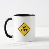 W rizz US waarschuwingsbord Meme Funny Quote Mok (Links)