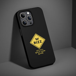 W rizz US waarschuwingsbord Meme Grappige Quote iPhone 15 Pro Case