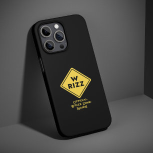 W rizz US waarschuwingsbord Meme Grappige Quote iPhone 15 Pro Case