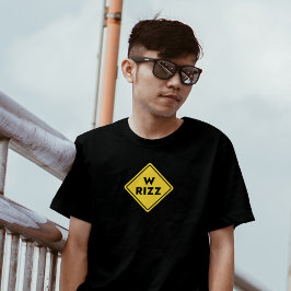 W rizz US waarschuwingsbord Meme Grappige Quote Tri-Blend Shirt