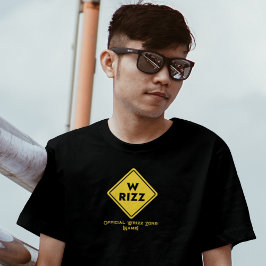W rizz US waarschuwingsbord Meme Grappige quote Tri-Blend Shirt