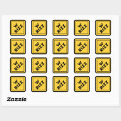 W rizz US waarschuwingsbord Meme Grappige quote Vierkante Sticker (Vel)