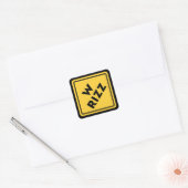 W rizz US waarschuwingsbord Meme Grappige quote Vierkante Sticker (Envelop)