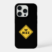 W rizz US warning sign Meme Funny Quote iPhone Hoesje (Achterkant)