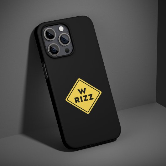 W rizz US warning sign Meme Funny Quote iPhone Hoesje