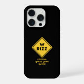 W rizz US warning sign Meme Funny Quote iPhone Hoesje (Achterkant)