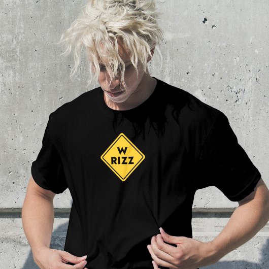 W rizz US warning sign Meme Funny Quote T-shirt