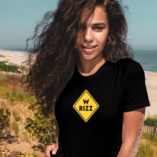 W rizz US warning sign Meme Funny Quote T-shirt