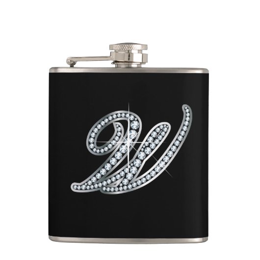 W Script "Diamond Bling"-fles Heupfles (Voorkant)