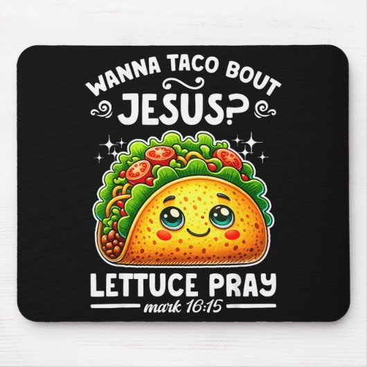 W Taco Over Jezus Laat Ons Bidden Cinco De Mayo Ch Muismat (Voorkant)