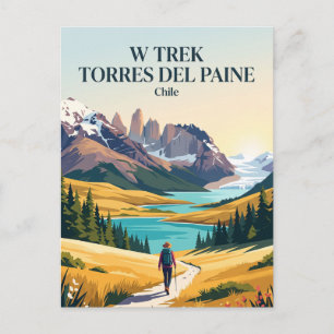 W Trek Torres del Paine Chilië Briefkaart