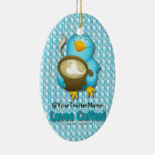 W/ Uw Twitter-naam Koffee Bird aanpassen Keramisch Ornament (Rechts)