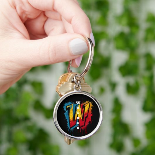 "W" voor de Win:  Graffiti Monogram Sleutelhanger (Hand)
