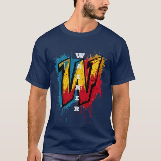 "W" voor de Win: Graffiti Monogram T-shirt (Voorkant)