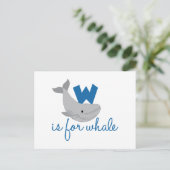 W voor walvis briefkaart (Staand voorkant)