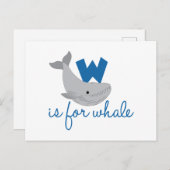 W voor walvis briefkaart (Voorkant / Achterkant)