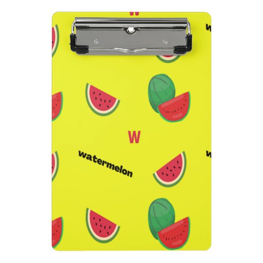 W voor watermelogeel mini klembord (Voorkant)