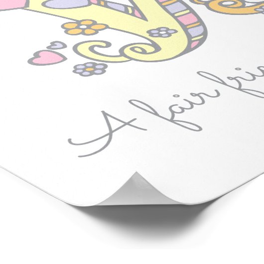 W voor Winnie initiële krabbelkunst naam betekenis Poster (Hoek)