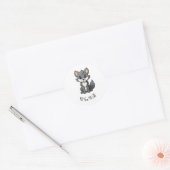 W voor Wolf Ronde Sticker (Envelop)