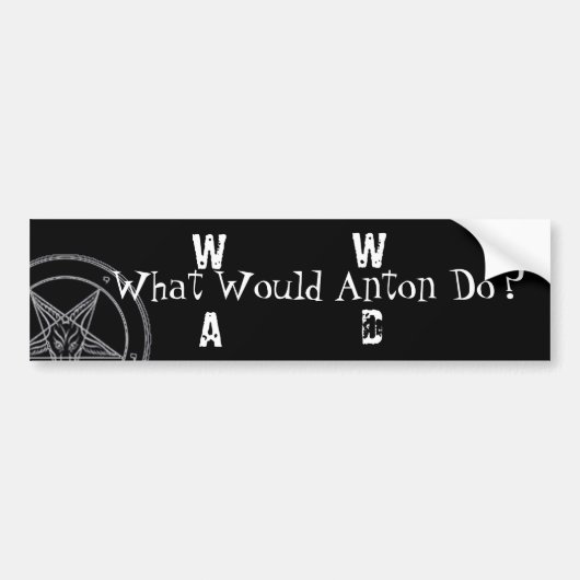 W.W.A.D. Wat zou Anton doen?(Witte afdrukken) Bumpersticker (Voorkant)