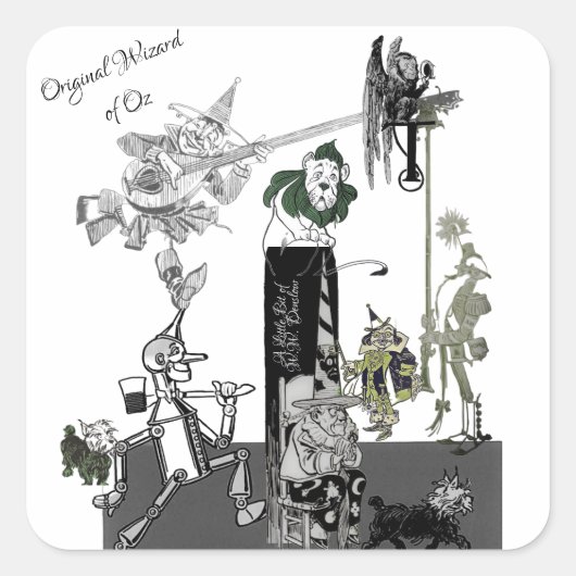 W.W. Denslow Originele Wizard of OZ Illustraties | Vierkante Sticker (Voorkant)