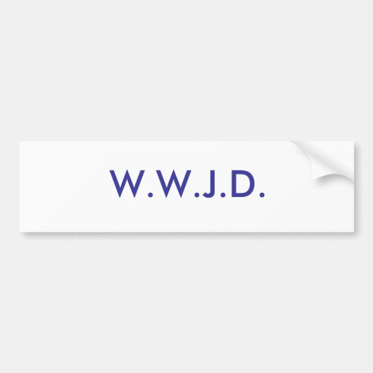 W.W.J.D. BUMPERSTICKER (Voorkant)