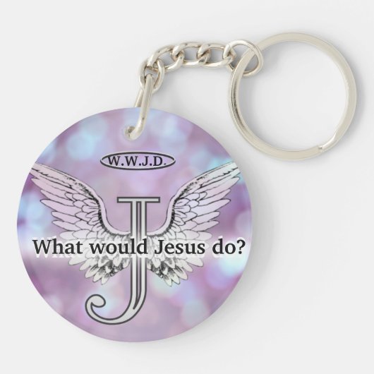 W.W.J.D What would Jesus do? Sleutelhanger (Achterkant)
