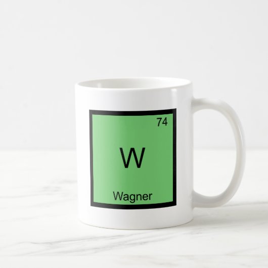 W - Wagner Funny Chemistry Element Symbol T-Shirt Koffiemok (Rechts)