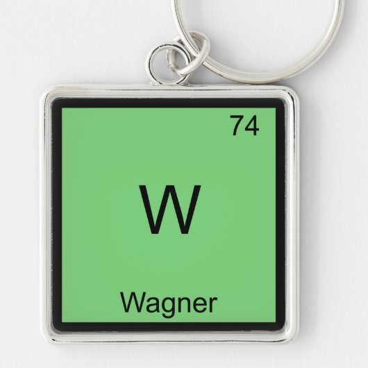 W - Wagner Grappig Chemie Element Symbool T-Shirt Sleutelhanger (Voorkant)
