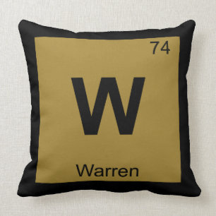 W - Warren Michigan Chemistry Periodic Table City Kussen