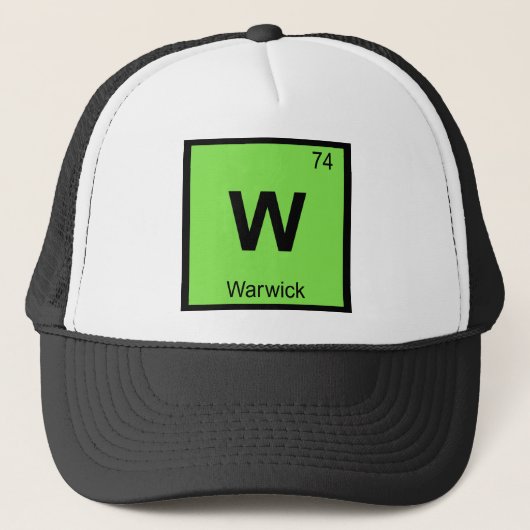 W - Warwick Rhode Island Chemie Stadssymbool Trucker Pet (Voorkant)