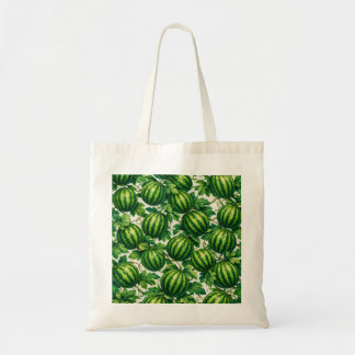 W watermeloenstengelpatroon tote bag