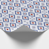 W Whiskey Nautical Signal Flag | Maritieme Code Cadeaupapier (Hoek)