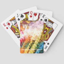 W - White Bubble Wave alfabet art speelkaarten