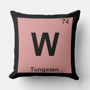 W - Wolfraam Chemie Periodiek Systeem Symbool Kussen