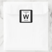 W - Wolfraam Vierkante Sticker (Tas)