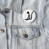 W (zwarte) knop ronde button 5,7 cm (In situ)
