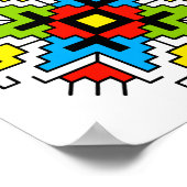 WA0011 Muur Kunst van Bulgaars motief shevitsa roo Poster (Hoek)