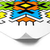 WA0012 Wall Art Bulgaars motief shevitsa oranje Poster (Hoek)