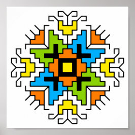 WA0012 Wall Art Bulgaars motief shevitsa oranje Poster