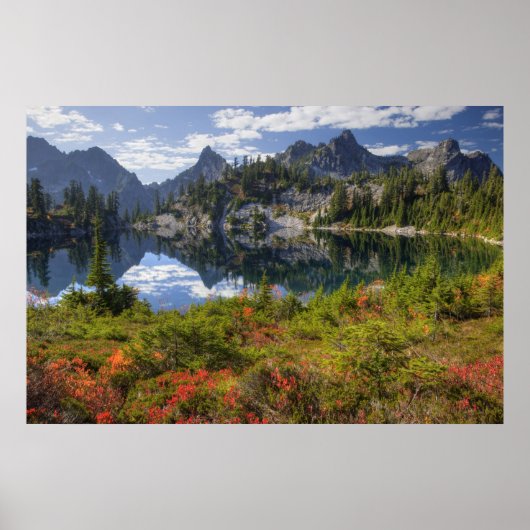 WA, Alpine Lakes Wilderness, Gem Lake, met Poster (Voorkant)