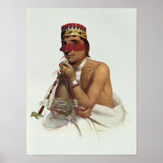 Wa-Em-Boesh-Kaa, hoofd van de Chippeway Poster (Voorkant)