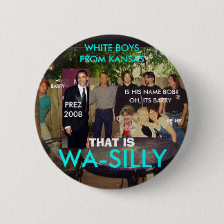 WA GEKKE WITTE BOYS RONDE BUTTON 5,7 CM